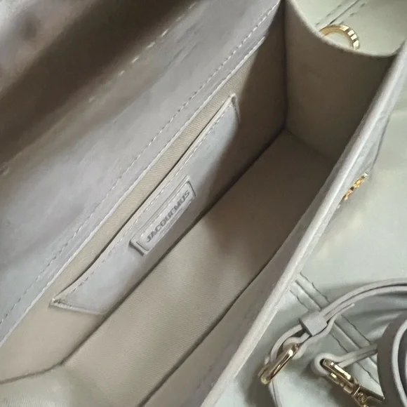 Jacquemus Taupe Clutch with Gold Logo - Picture 12 of 13